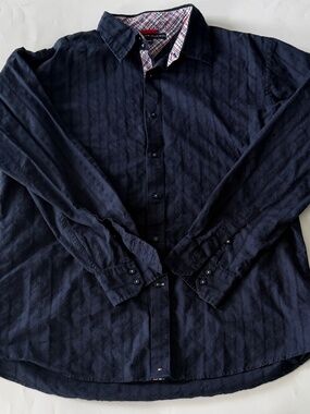 Tommy Hilfiger Button Down Shirt Navy Blue Size XL EUC